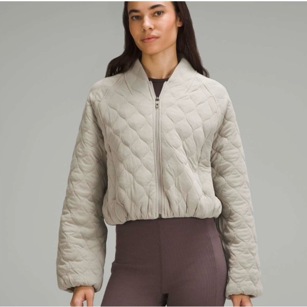 lululemon athletica Beige Quilted Bomber